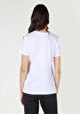 thumb-اعرض التفاصيل لـ   رقبة مستديرة مطبوعة نسائية أبيض قصيرة أكمام تي شيرت