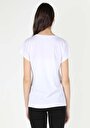 thumb-اعرض التفاصيل لـ   رقبة مستديرة مطبوعة نسائية أبيض قصيرة أكمام تي شيرت