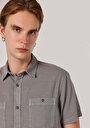 thumb-اعرض التفاصيل لـ رمادي للرجال قميص  كم قصير