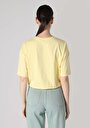 thumb-اعرض التفاصيل لـ   رقبة مستديرة مطبوعة نسائية أصفر كم قصير تي شيرت