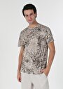 thumb-اعرض التفاصيل لـ   رقبة مستديرة مطبوعة رجالي بيج كم قصير تي شيرت