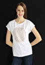 thumb-اعرض التفاصيل لـ تناسب منتظم طاقم الرقبة المطبوعة الأبيض نسائي قصيرة الأكمام تي شيرت Cl1063266