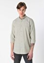 thumb-اعرض التفاصيل لـ قميص عادي رقبة مستقيم قميص أخضر قابل للطي للرجال
