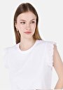 thumb-اعرض التفاصيل لـ   رقبة مستديرة مستقيم نسائي أبيض بأكمام قصيرة تي شيرت