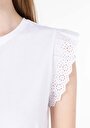 thumb-اعرض التفاصيل لـ   رقبة مستديرة مستقيم نسائي أبيض بأكمام قصيرة تي شيرت