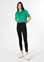 thumb-اعرض التفاصيل لـ كومفورت فيت رقبة مستديرة مستقيم نسائي أخضر كم قصير تي شيرت