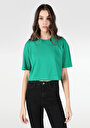 thumb-اعرض التفاصيل لـ كومفورت فيت رقبة مستديرة مستقيم نسائي أخضر كم قصير تي شيرت