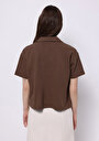 thumb-اعرض التفاصيل لـ عادي رقبة بولو جاكار نسائي بني كم قصير تي شيرت